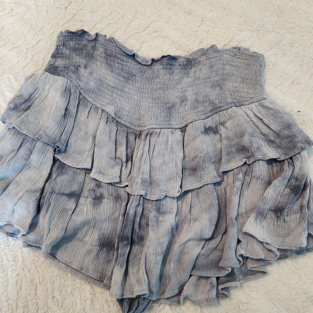 Mustard Seed Smocked Waist Ruffled Skort Sz Me